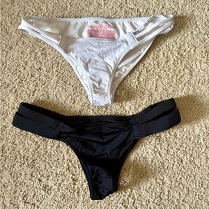 Black & White Strappy Bikini Bottoms